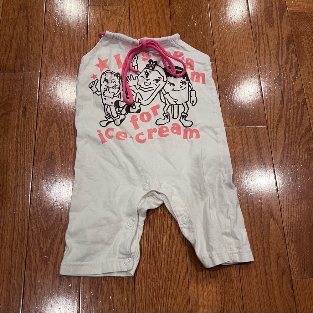 Girls Gold Rush Outfitters I Scream For Ice-Cream Halter Romper Size 6-12 Months